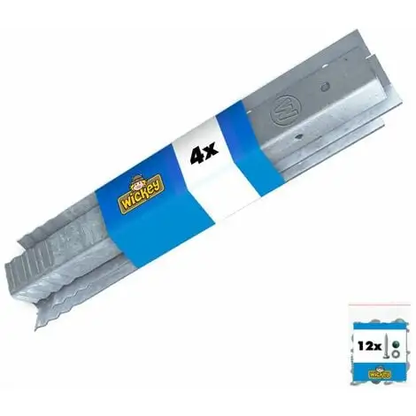 WICKEY Ancrage Au Sol Ancrage Poteau SolidLock - Set De 4 Ancrages Pour Aire De Jeux & Portique Balançoire, Ancrages En Profilé Pour Cabane Enfant & Palissade