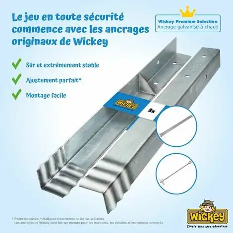 WICKEY Ancrage Au Sol Ancrage Poteau SolidLock - Set De 10 Ancrages Pour Aire De Jeux & Portique Balançoire, Ancrages En Profilé Pour Cabane Enfant & Palissade – Image 3