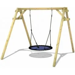 WICKEY Portique Balançoire Aire De Jeux Smart Rush Portique Bois Pour Enfants