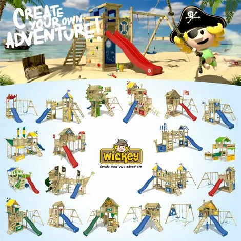 WICKEY Portique Balançoire Aire De Jeux Moonwalker Portique Bois Pour Enfants – Image 2