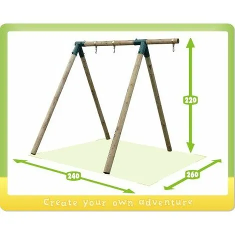 WICKEY Portique Balançoire Aire De Jeux Moonwalker Portique Bois Pour Enfants – Image 3