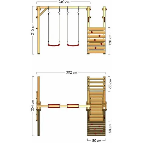 WICKEY Portique Balançoire Aire De Jeux Sky Runner Prime Avec Portique Bois Pour Enfants – Image 4