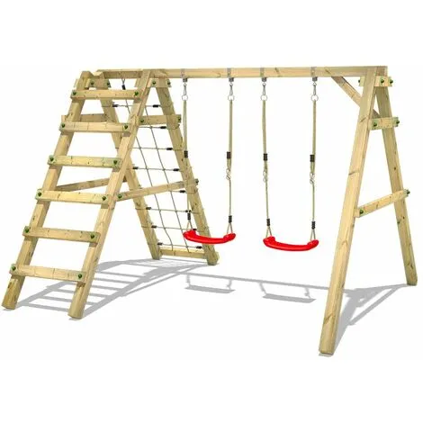 WICKEY Portique Balançoire Aire De Jeux Sky Skipper Prime Avec Portique Bois Pour Enfants – Image 2