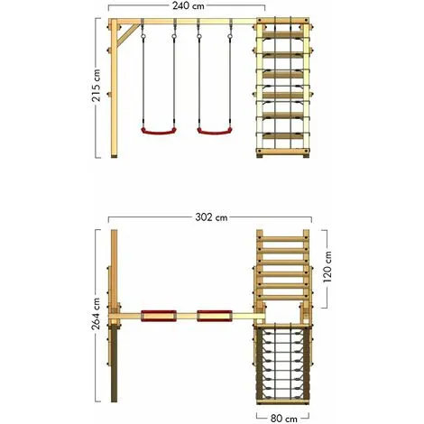WICKEY Portique Balançoire Aire De Jeux Sky Skipper Prime Avec Portique Bois Pour Enfants – Image 4