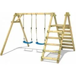 WICKEY Portique Balançoire Aire De Jeux Smart Up Avec Portique Bois Pour Enfants