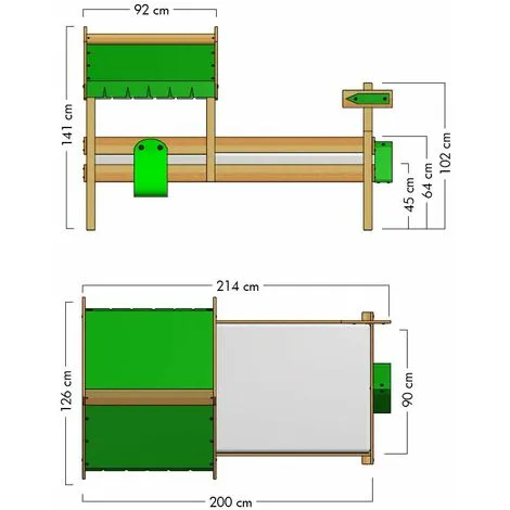 WICKEY Lit Enfant, Lit Maison Crazy Buddy Bâche Vert Pomme Lit En Bois 90 X 200 Cm – Image 4