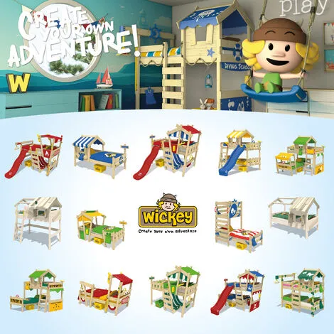 WICKEY Lit Enfant, Lit Maison Crazy Buddy Bâche Jaune Lit En Bois 90 X 200 Cm – Image 5