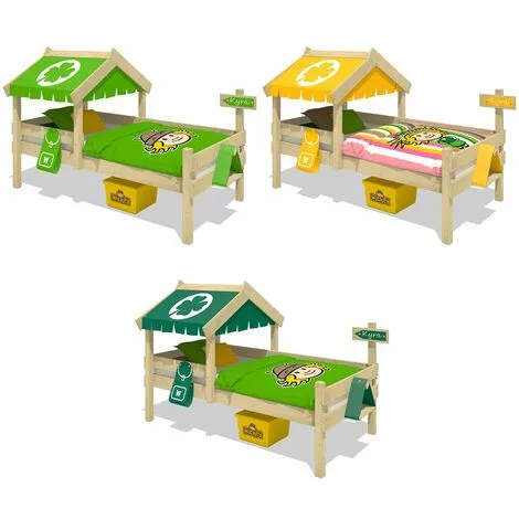 WICKEY Lit Enfant, Lit Maison Crazy Buddy Bâche Vert Lit En Bois 90 X 200 Cm – Image 3