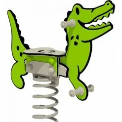 WICKEY Jeu Sur Ressort PRO Crocodile "Crockey" -Dispositif Testéselon La Norme EN1176 - Pour Aires De Jeu Publiques Et Terrains De Camping