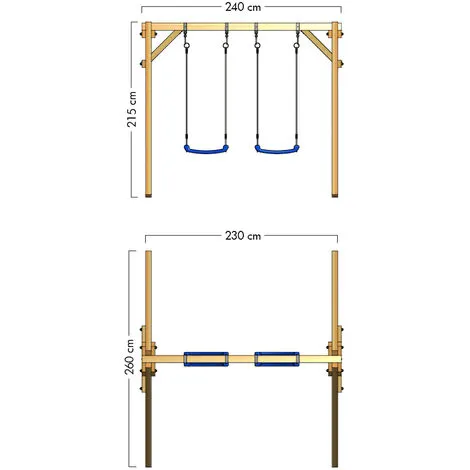 WICKEY Portique Balançoire Aire De Jeux Smart Move Avec Extension D'escalade Portique Bois Pour Enfants – Image 4