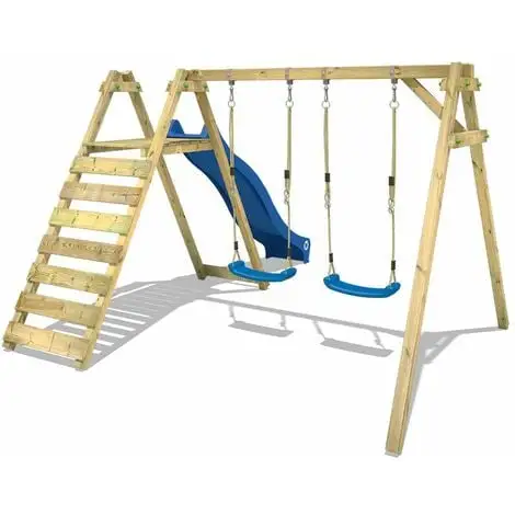 WICKEY Portique Balançoire Aire De Jeux Smart Swift Avec Toboggan Vert – Image 2