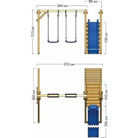 WICKEY Portique Balançoire Aire De Jeux Smart Swift Avec Toboggan Vert – Image 4