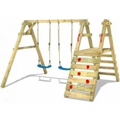 WICKEY Portique Balançoire Aire De Jeux Sky Runner Prime Avec Portique Bois Pour Enfants