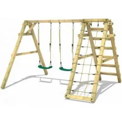 WICKEY Portique Balançoire Aire De Jeux Sky Skipper Prime Avec Portique Bois Pour Enfants