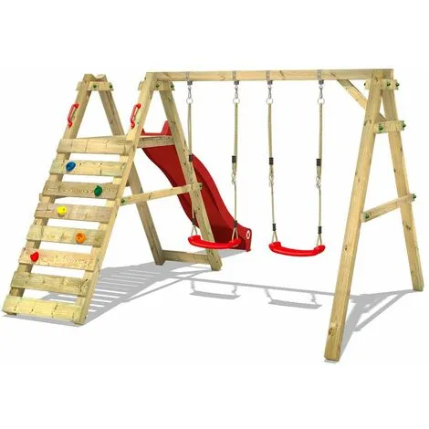 WICKEY Portique Balançoire Aire De Jeux Sky Streamer Prime Avec Toboggan Vert – Image 2