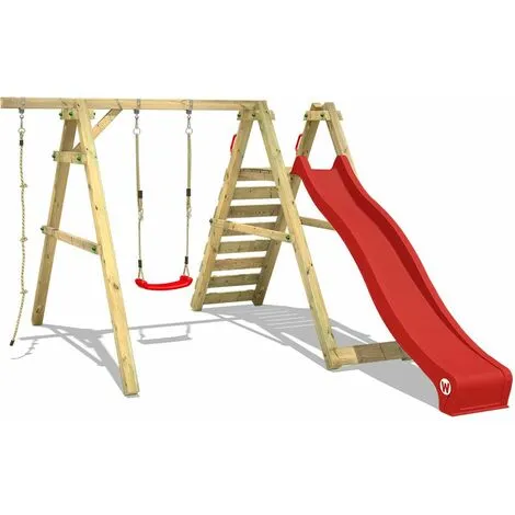 WICKEY Portique Balançoire Aire De Jeux Sky Streamer Prime Avec Toboggan Vert – Image 3