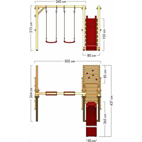 WICKEY Portique Balançoire Aire De Jeux Sky Streamer Prime Avec Toboggan Vert – Image 4