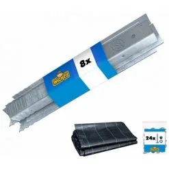 WICKEY Ancrage Au Sol Ancrage Poteau SolidLock - Set De 8 Ancrages Pour Aire De Jeux & Portique Balançoire, Ancrages En Profilé Pour Cabane Enfant & Palissade