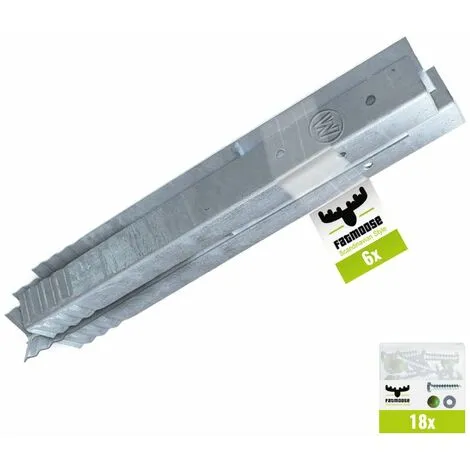 WICKEY FATMOOSE Ancrage Au Sol Ancrage Poteau SolidRoot - Set De 6 Ancrages Pour Aire De Jeux & Portique Balançoire, Ancrages En Profilé Pour Cabane Enfant & Palissade