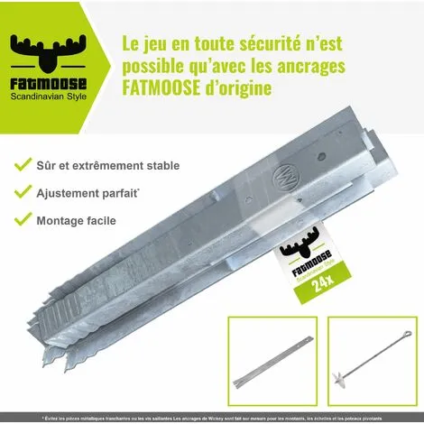 WICKEY FATMOOSE Ancrage Au Sol Ancrage Poteau SolidRoot - Set De 6 Ancrages Pour Aire De Jeux & Portique Balançoire, Ancrages En Profilé Pour Cabane Enfant & Palissade – Image 2