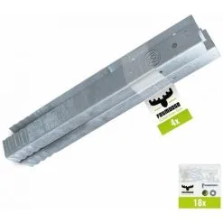 WICKEY FATMOOSE Ancrage Au Sol Ancrage Poteau SolidRoot - Set De 4 Ancrages Pour Aire De Jeux & Portique Balançoire, Ancrages En Profilé Pour Cabane Enfant & Palissade